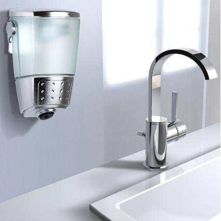 Dispensador de jabón para fregadero de cocina transparente *500ml - Prensa hacia atrás para usar el lavabo del baño con dispensador de jabón